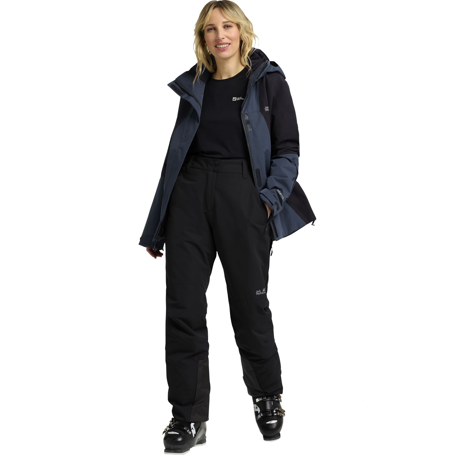 Jack Wolfskin Flowline 2L Ins, Skibukse, Dame, Black