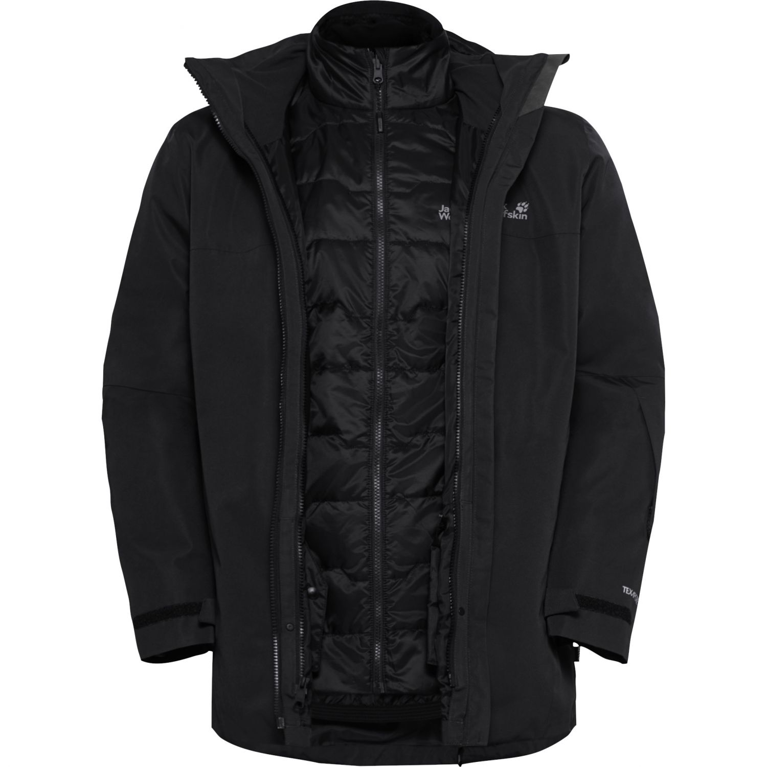 Jack Wolfskin Flowline 3in1, jachetă de schi, bărbați, negru