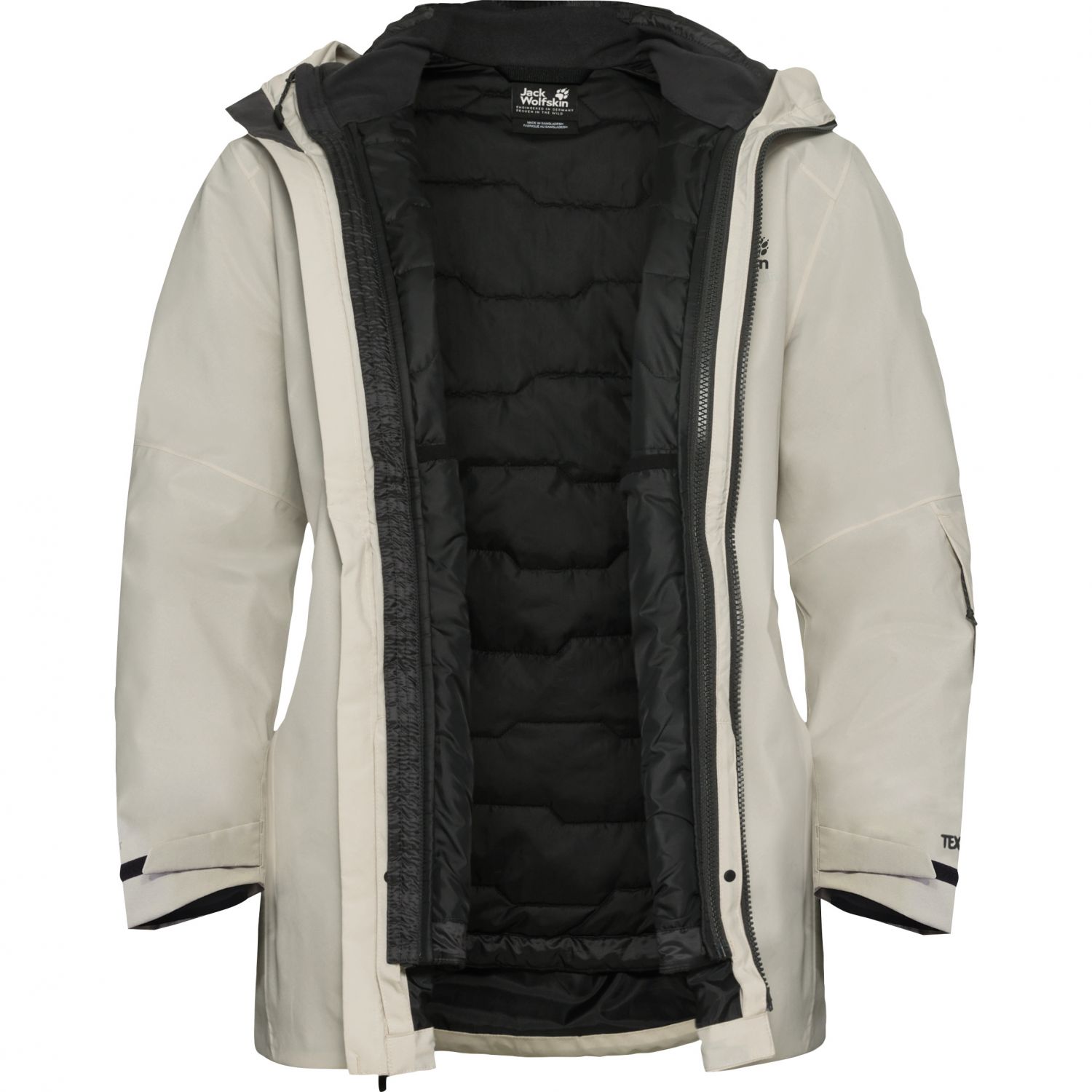Jack Wolfskin Flowline 3in1, kurtka narciarska, damska, be?owa