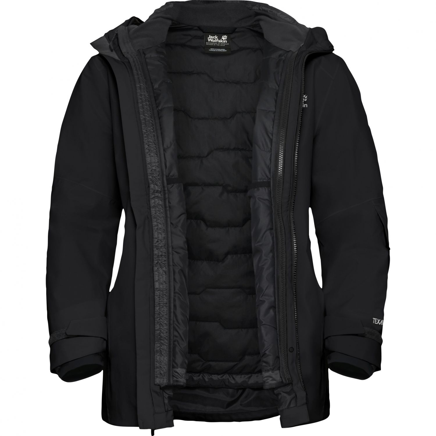 Jack Wolfskin Flowline 3v1, lyžiarska bunda, dámska, čierna