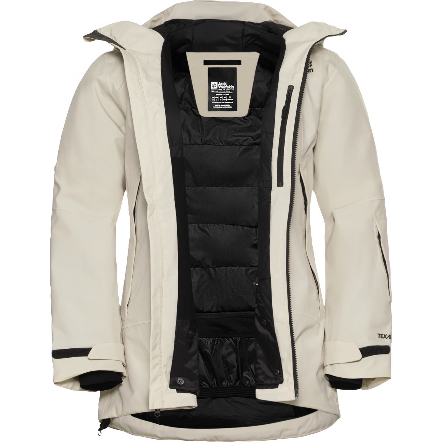 Jack Wolfskin Flowline Pro 2L Ins, lyžiarska bunda, dámska, béžová
