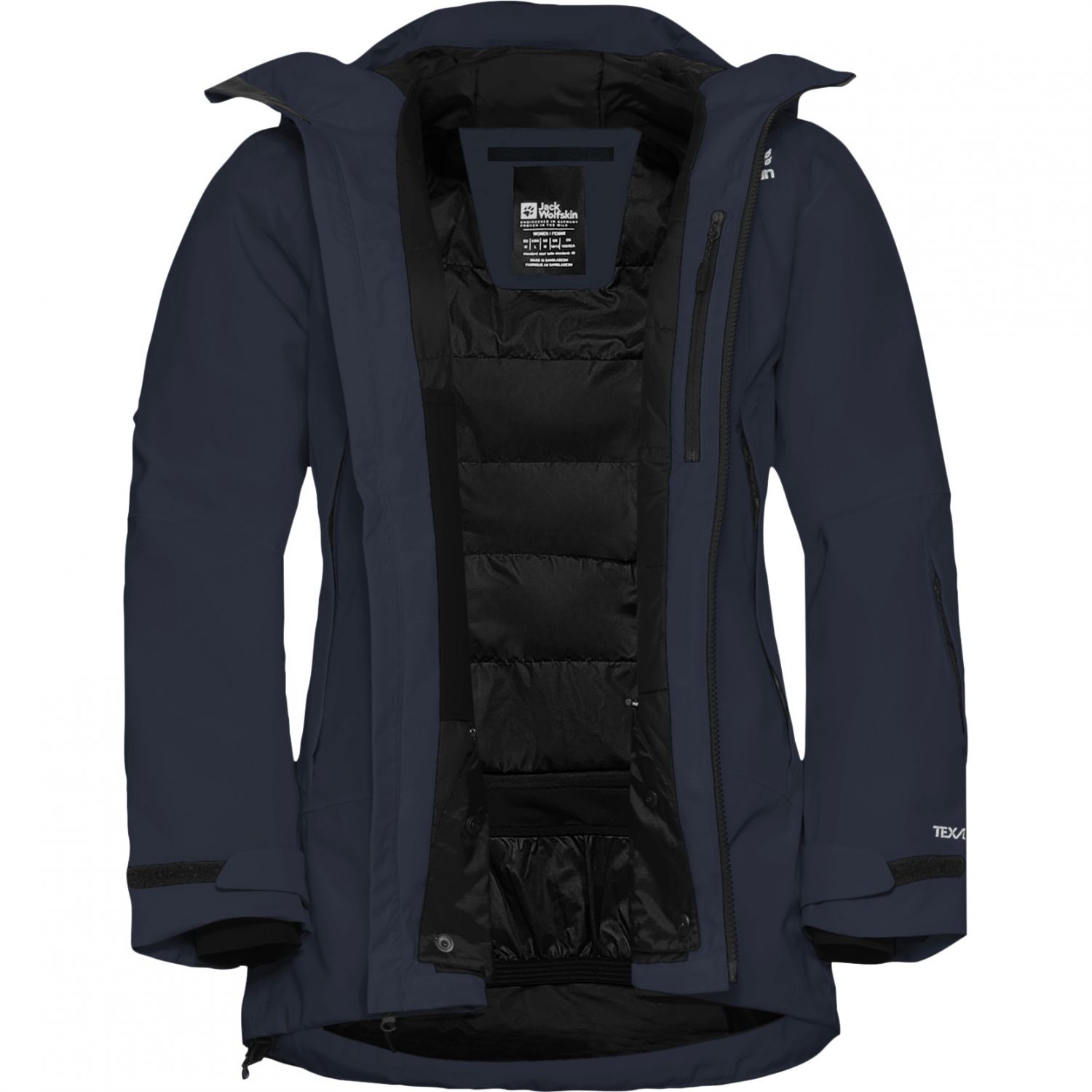 Jack Wolfskin Flowline Pro 2L Ins, lyžiarska bunda, dámska, tmavomodrá
