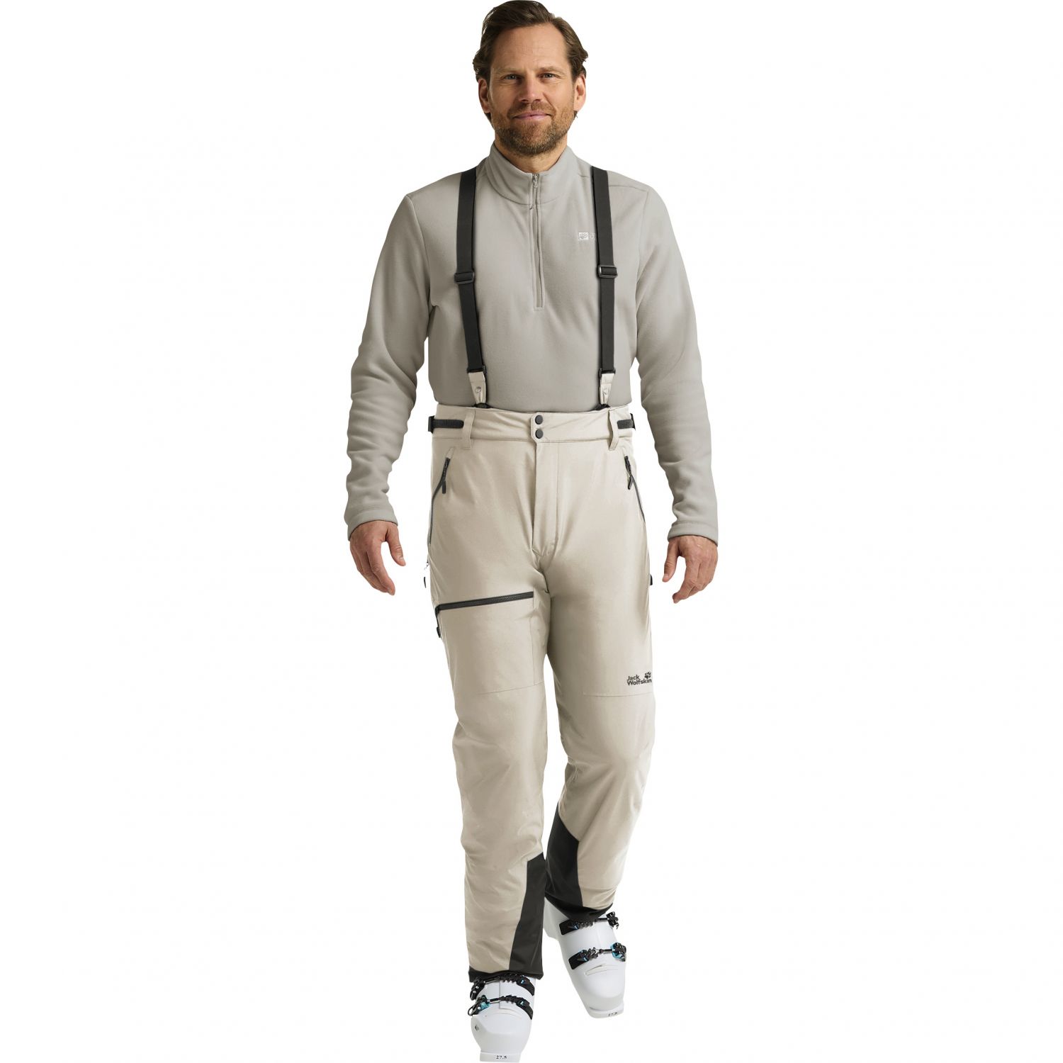 Jack Wolfskin Flowline Pro 2L Ins, skibroek, heren, beige