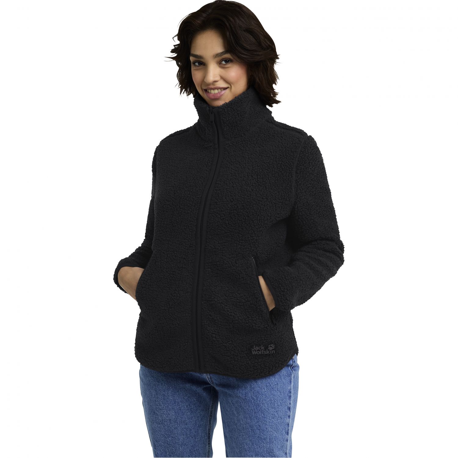 Jack Wolfskin High Curl fleecová bunda, dámska, čierna