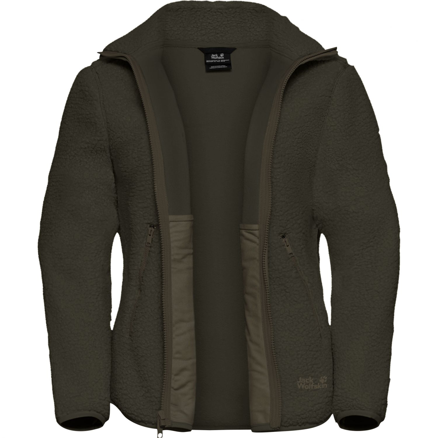 Jack Wolfskin High Curl, giacca in pile, donna, verde scuro