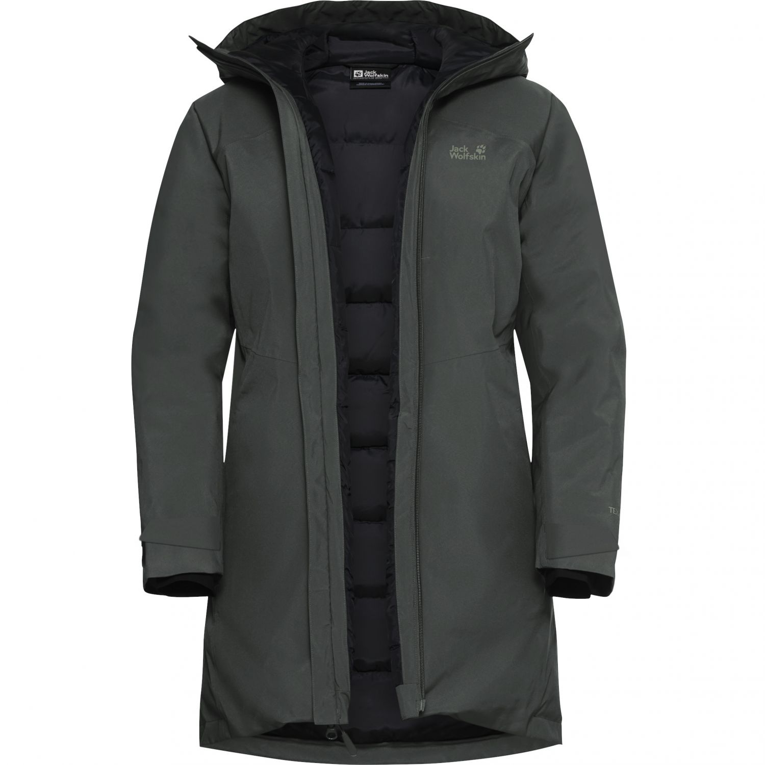 Jack Wolfskin Icecape 2L Down Ins, jachetă din puf pentru femei, verde închis