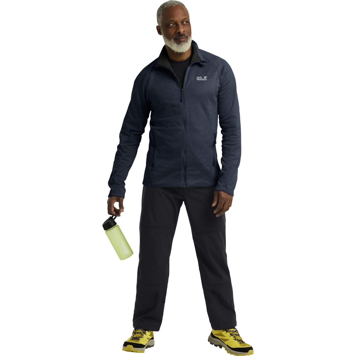 Jack Wolfskin Peak District, chaqueta polar, hombre, azul marino