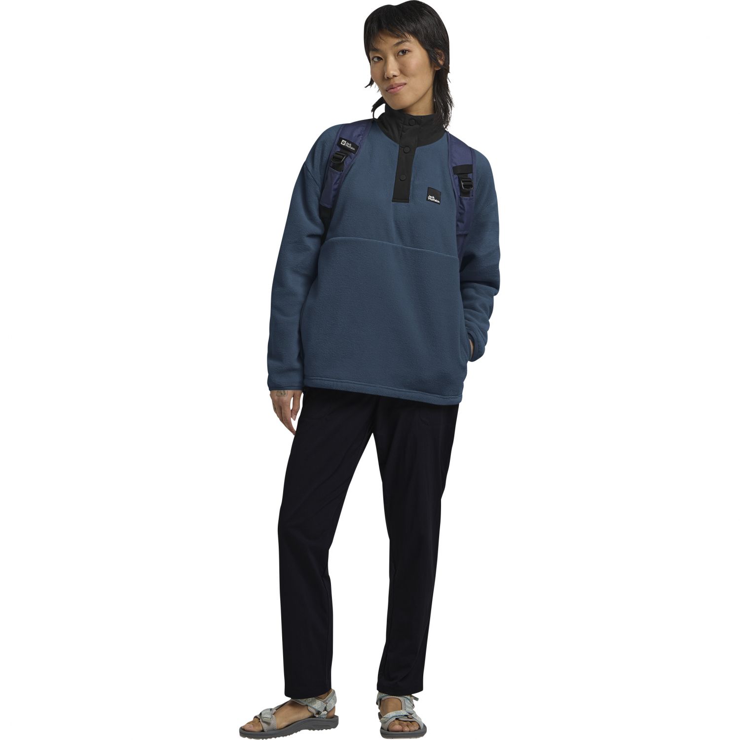Jack Wolfskin Sumetro, camisola de lã, mulher, azul