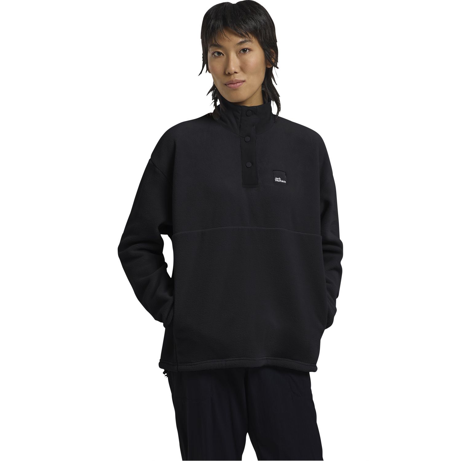 Jack Wolfskin Sumetro fleecový sveter, dámsky, čierny
