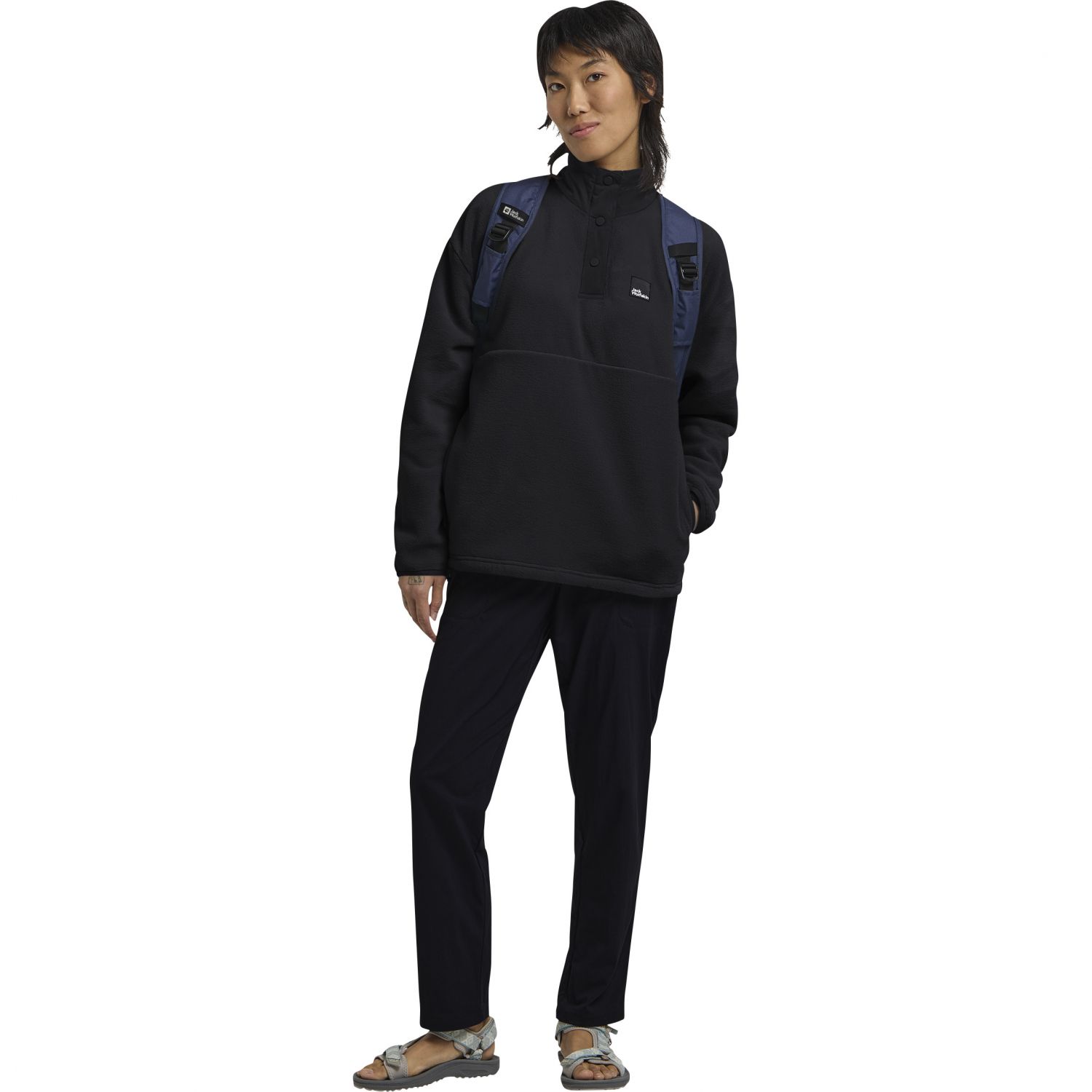 Jack Wolfskin Sumetro fleecový sveter, dámsky, čierny