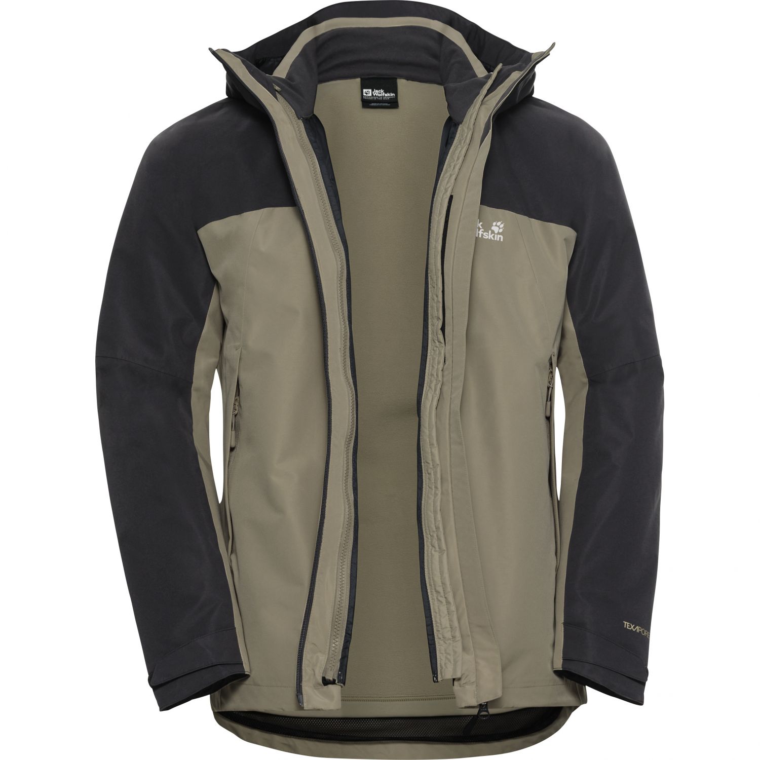 Jack Wolfskin Wild Places 3in1, Skijakke, Herre, Linen