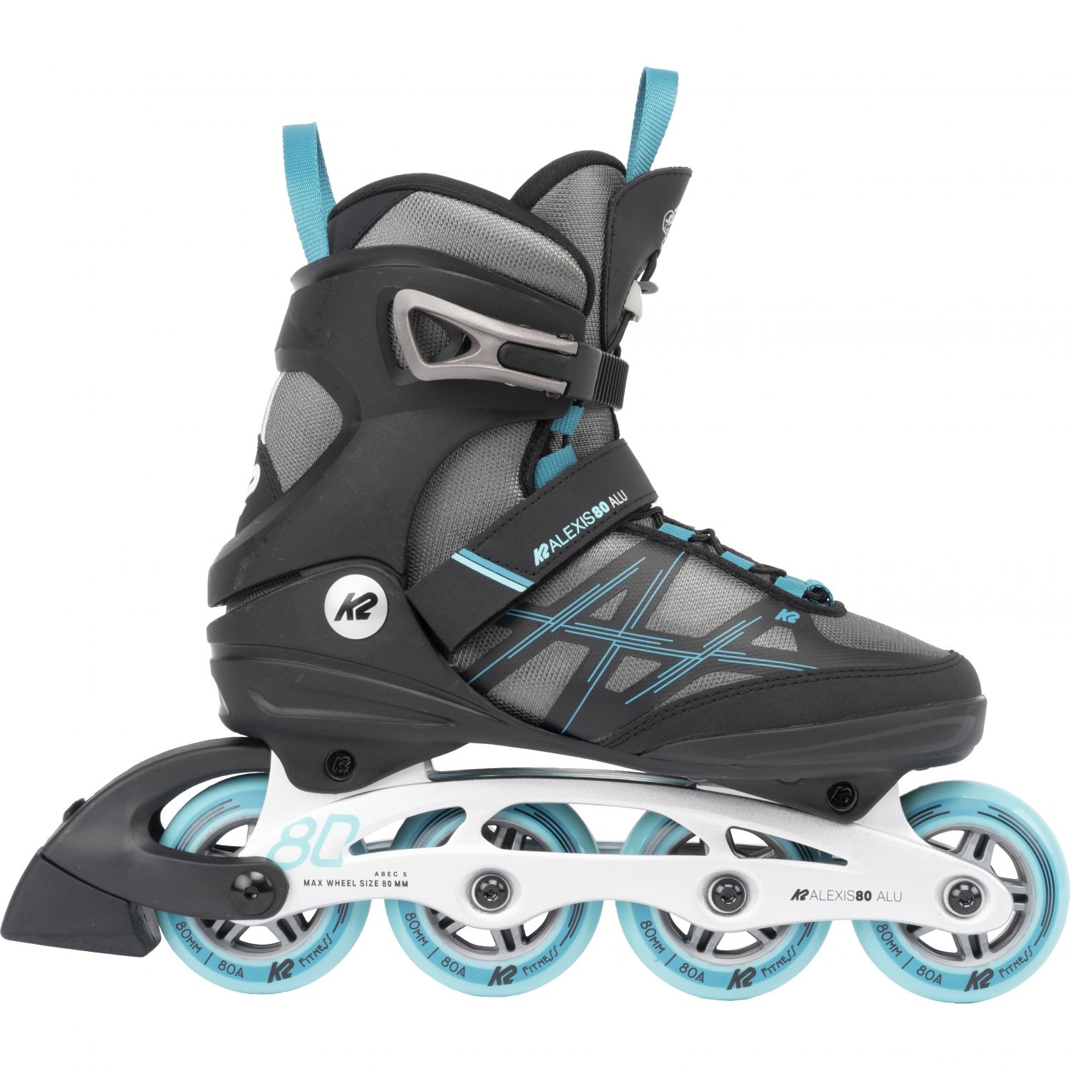K2 Alexis 80 Alu, patines en línea, mujer, negro/azul