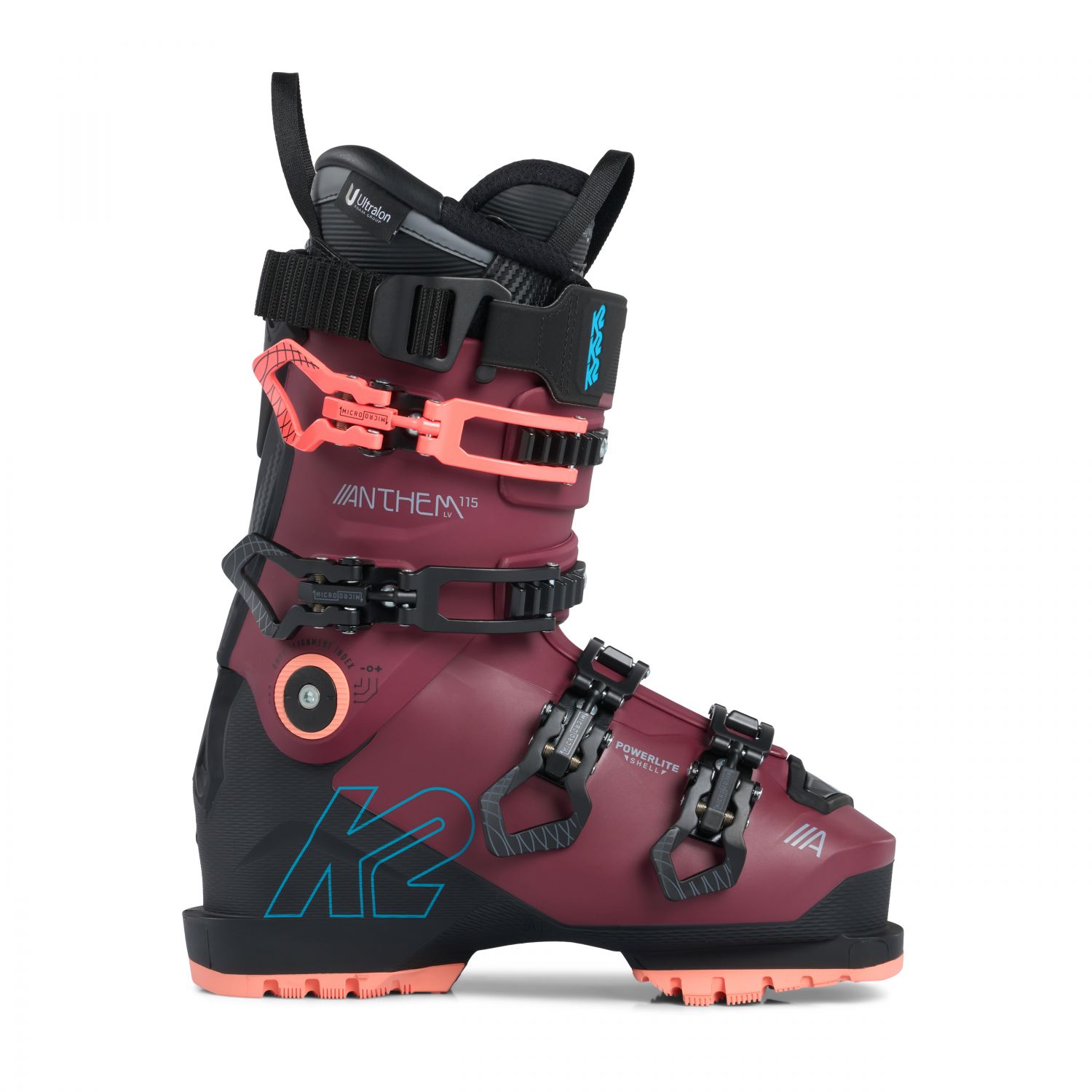 K2 Anthem 115 MV, scarponi da sci, donna, rosso scuro