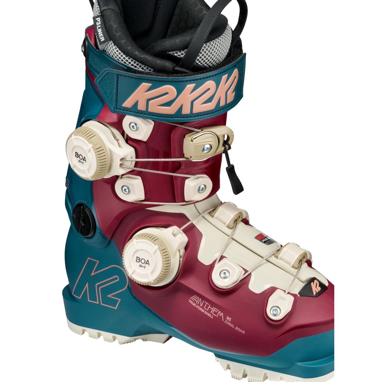 K2 Anthem 95 Zonal BOA, botas de esquí, hombre, verde/rojo