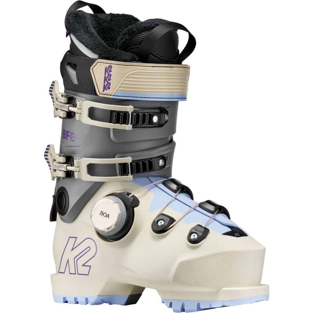 K2 BFC 95 BOA, chaussures de ski, femme, blanc/gris
