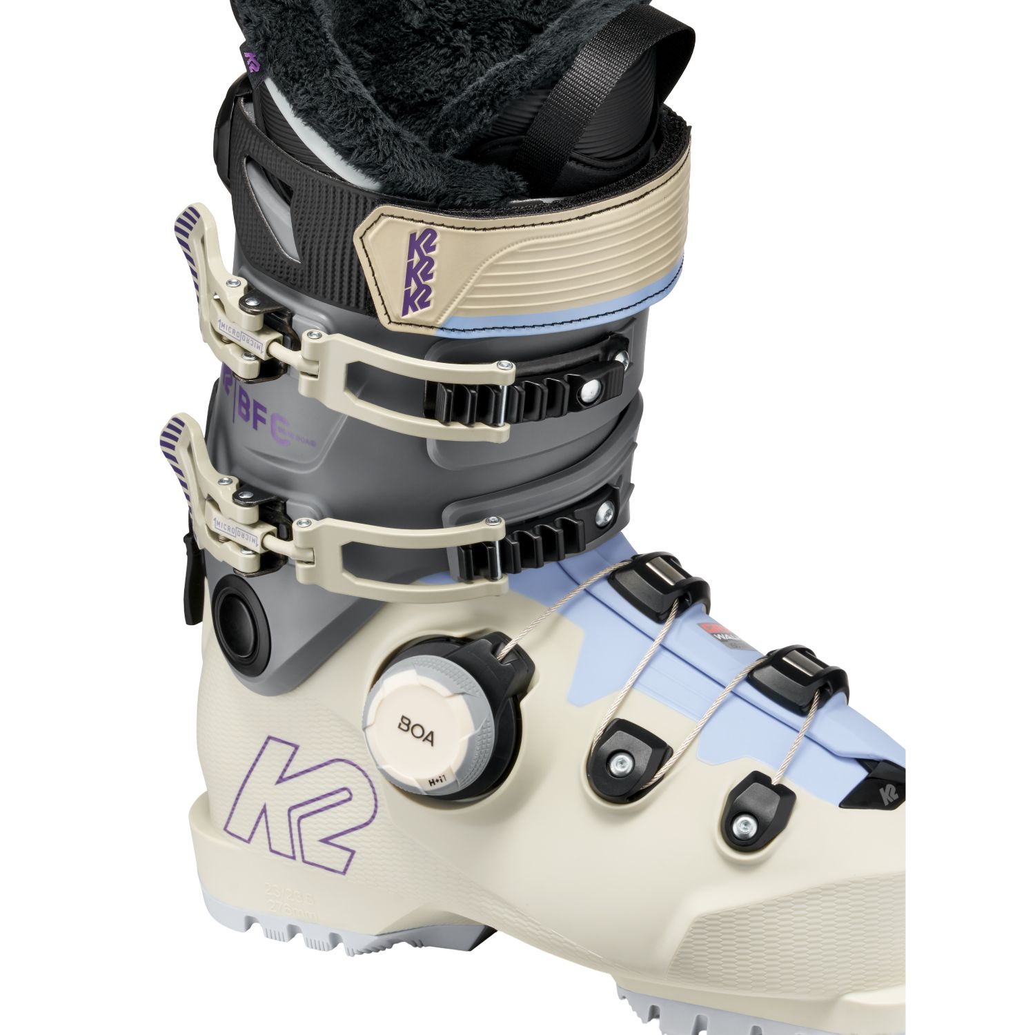 K2 BFC 95 BOA, skistøvler, dame, hvid/grå