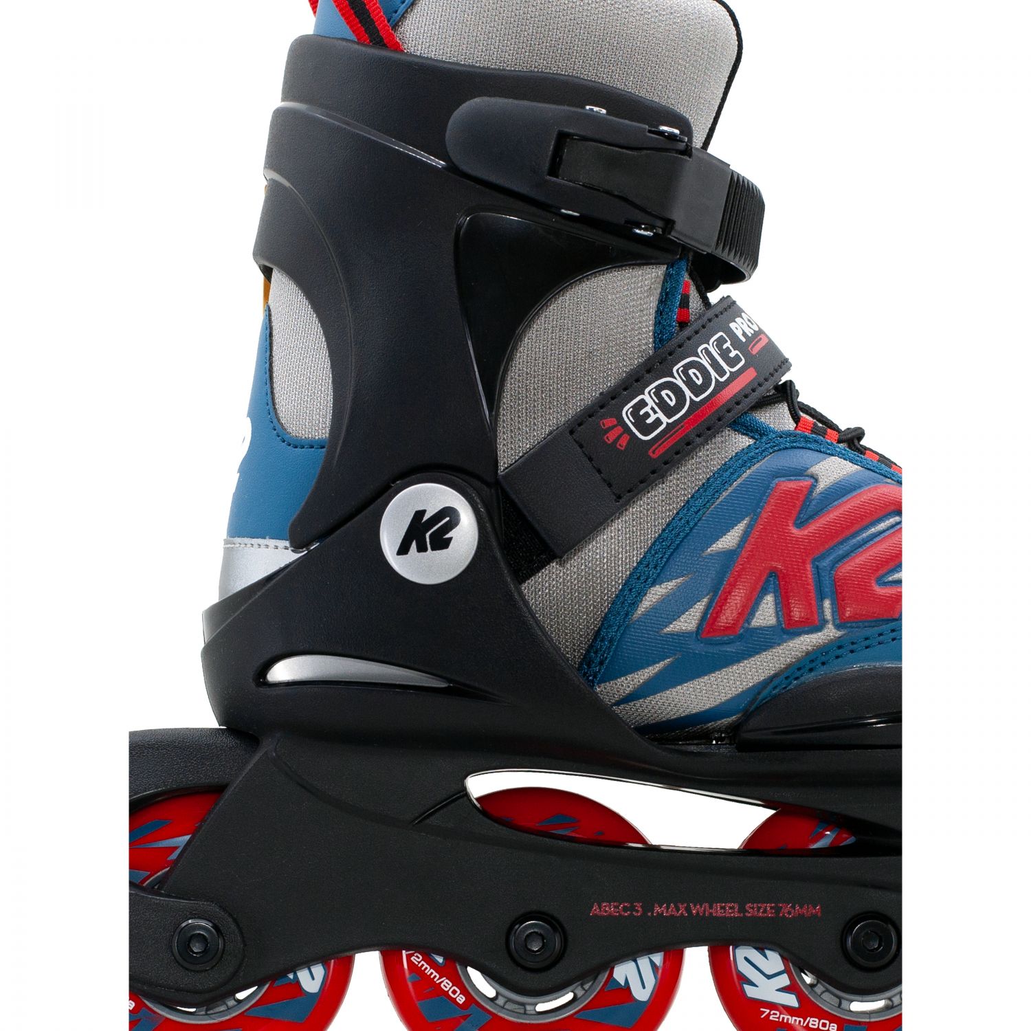 K2 Eddie Pro, kolieskové korčule, junior, čierna/modrá