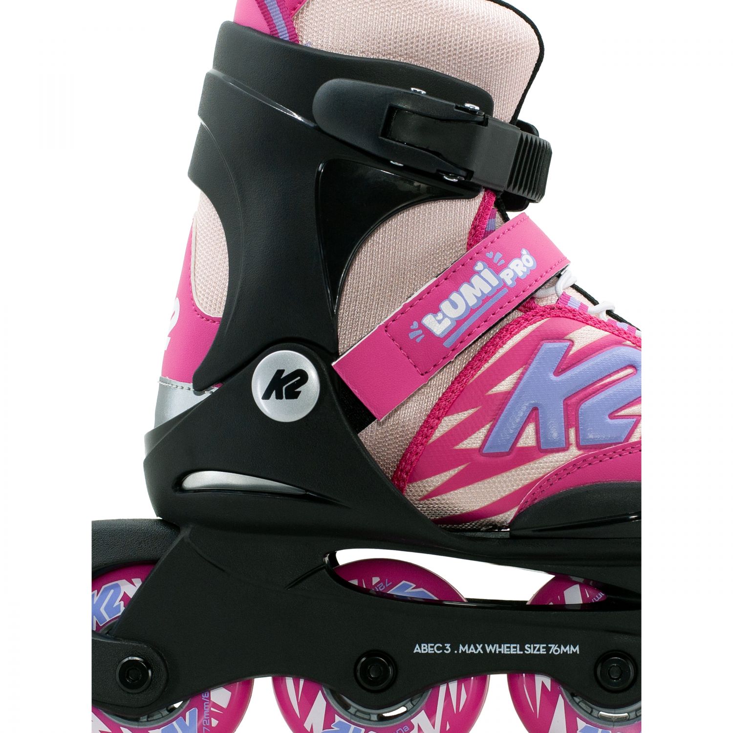K2 Lumi Pro, rollers junior, rose/bleu