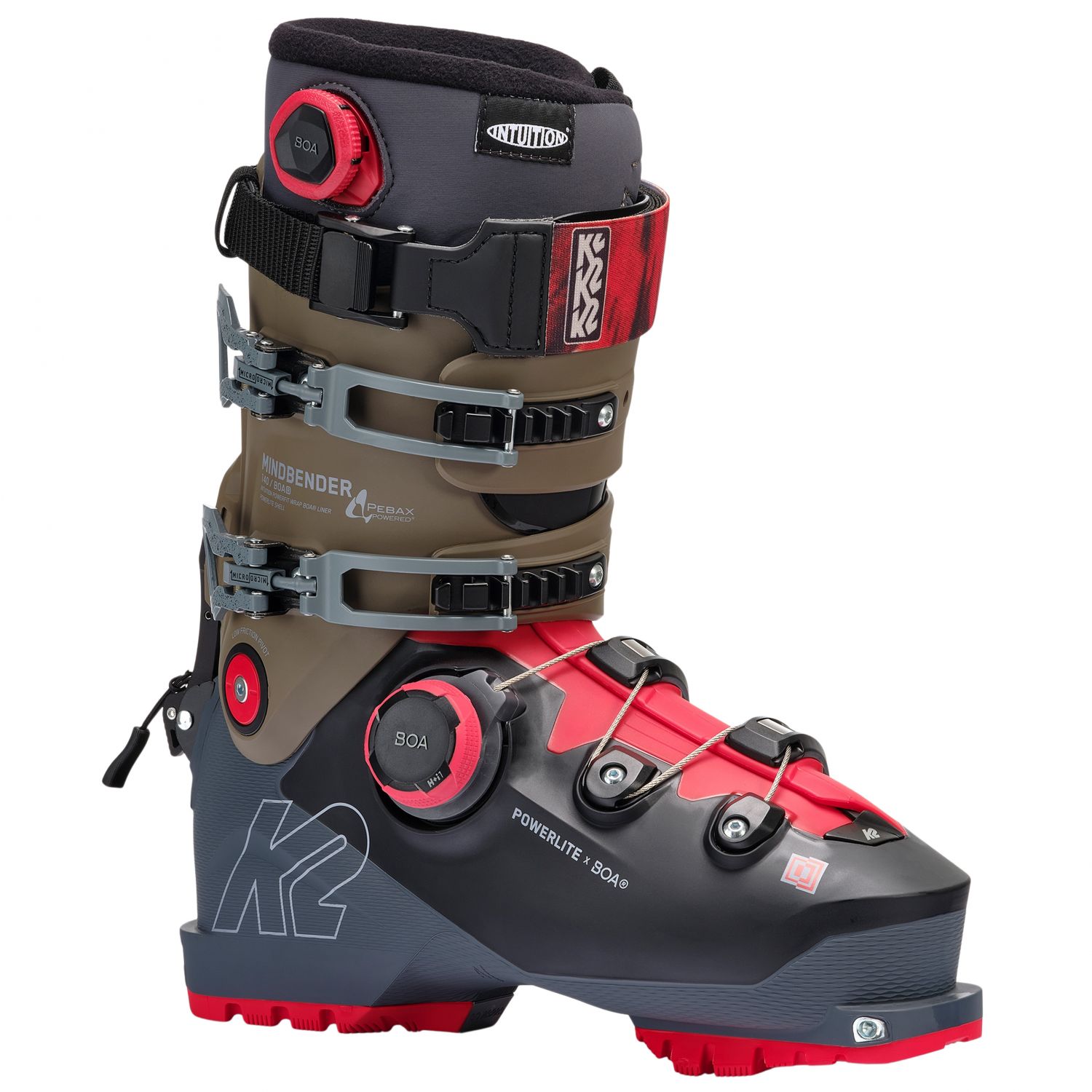 K2 Mindbender 140 BOA, chaussures de ski, hommes, gris/rouge