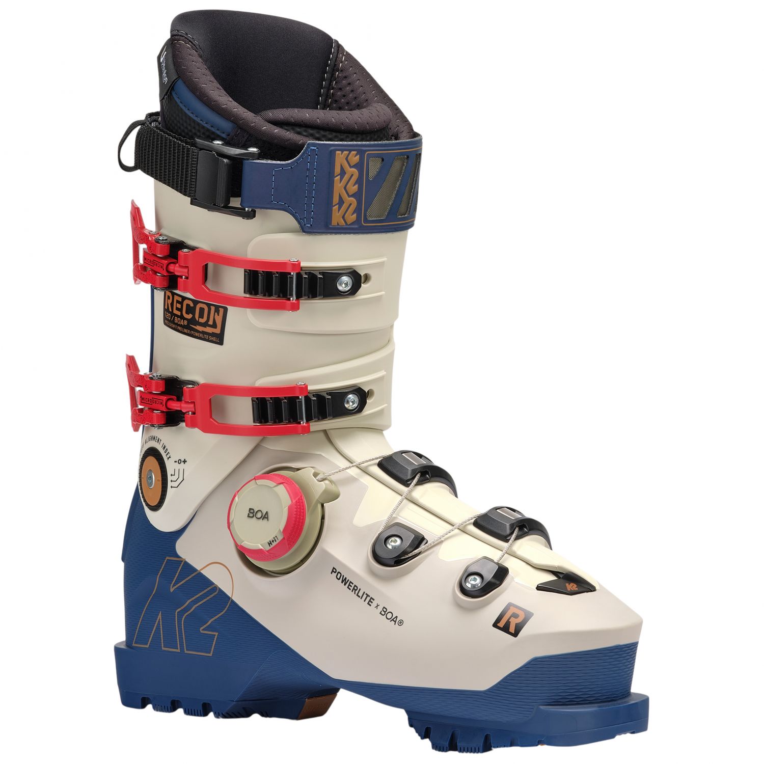 K2 Recon 120 BOA, skischoenen, meneer, wit/donkerblauw