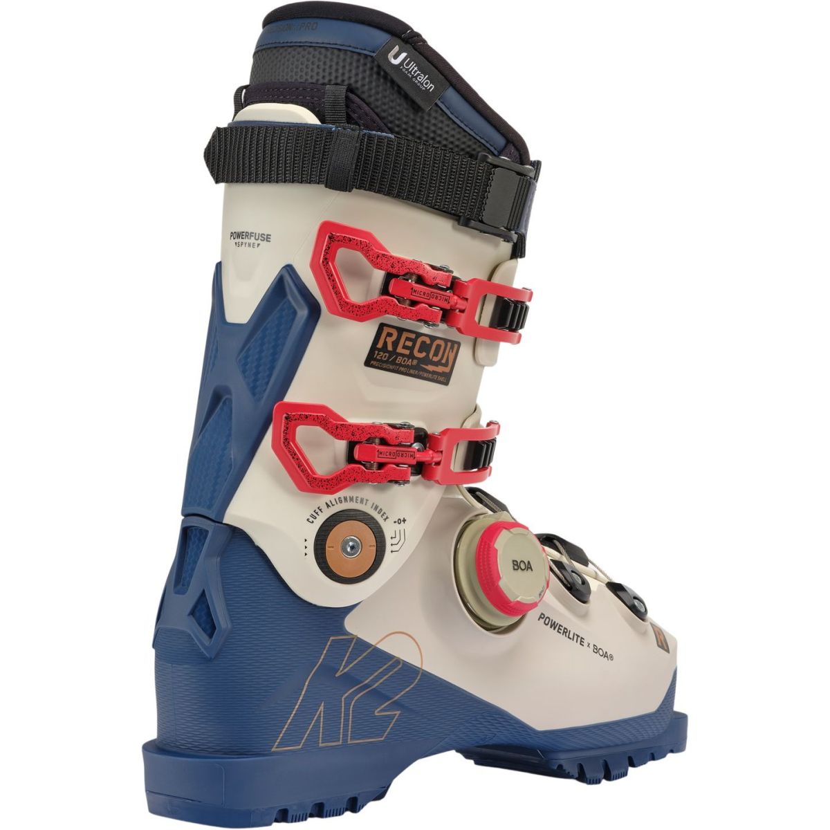 K2 Recon 120 BOA, skistøvler, herre, hvid/mørkeblå