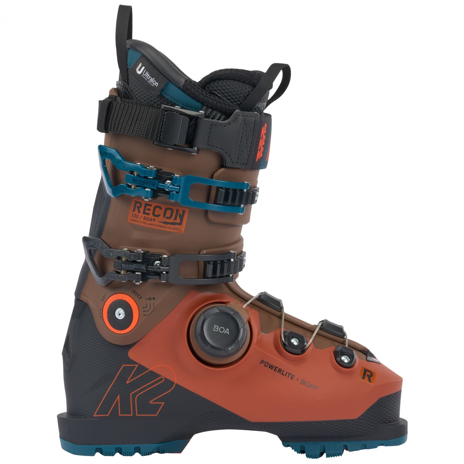 K2 Recon 130 BOA, buty narciarskie, męskie, czerwono-brązowe