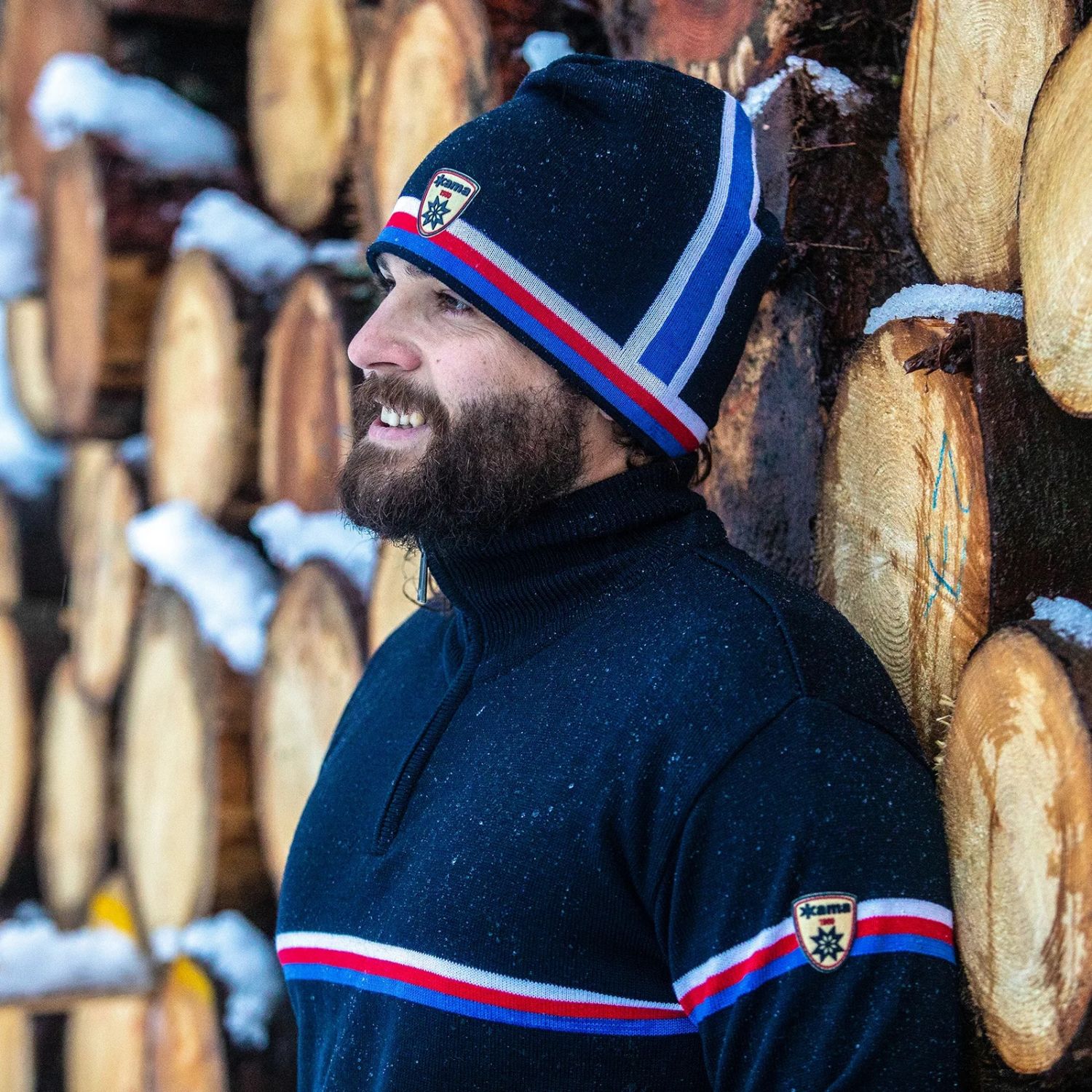 Kama Loke Merino, maglione da uomo, blu scuro