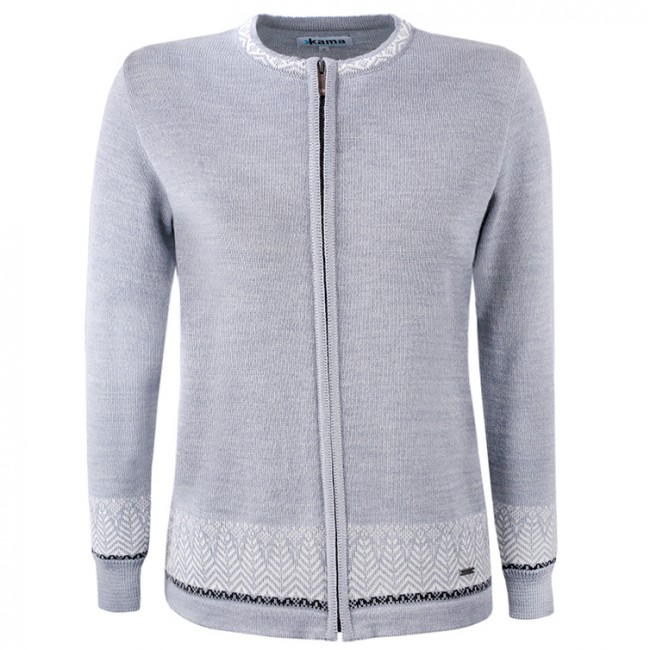 Kama Ragna, maglione merino, donna, grigio chiaro