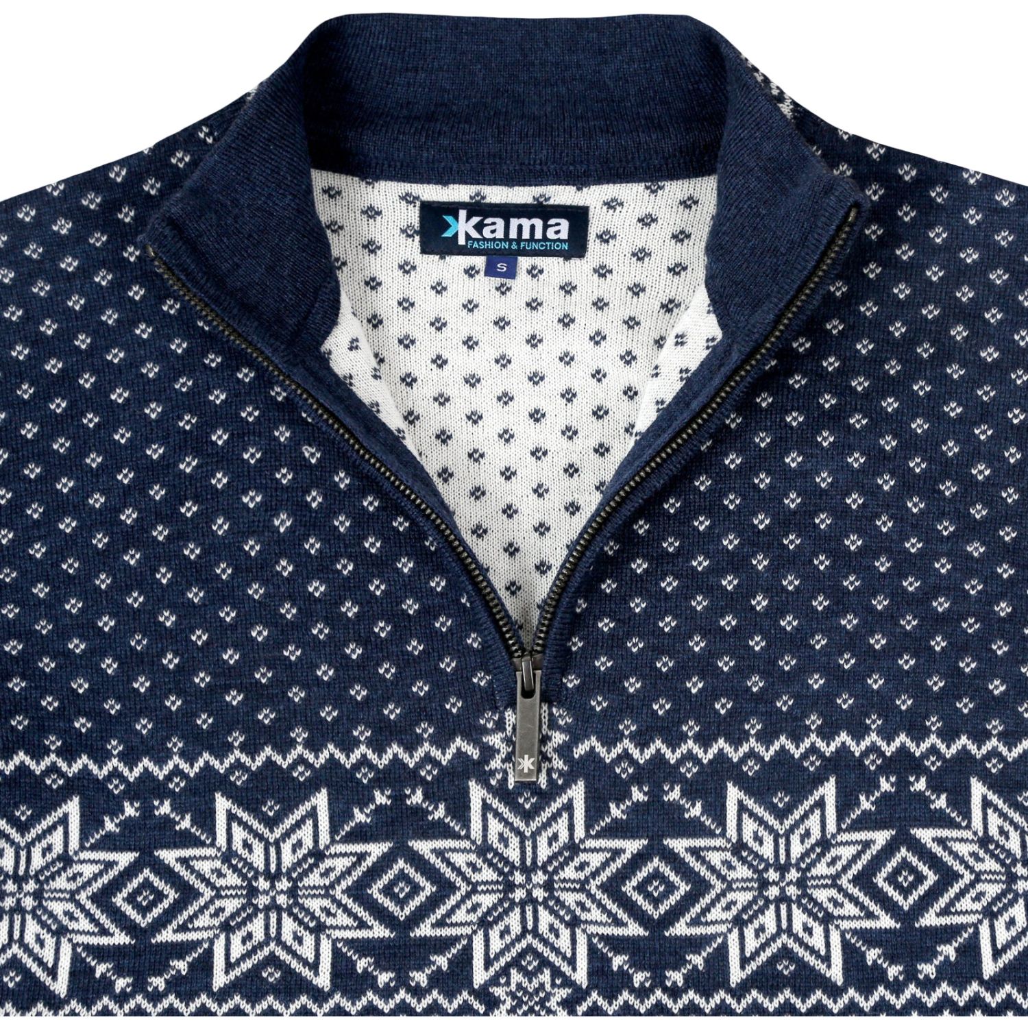 Kama Rune, merino sweater, herre, marineblå