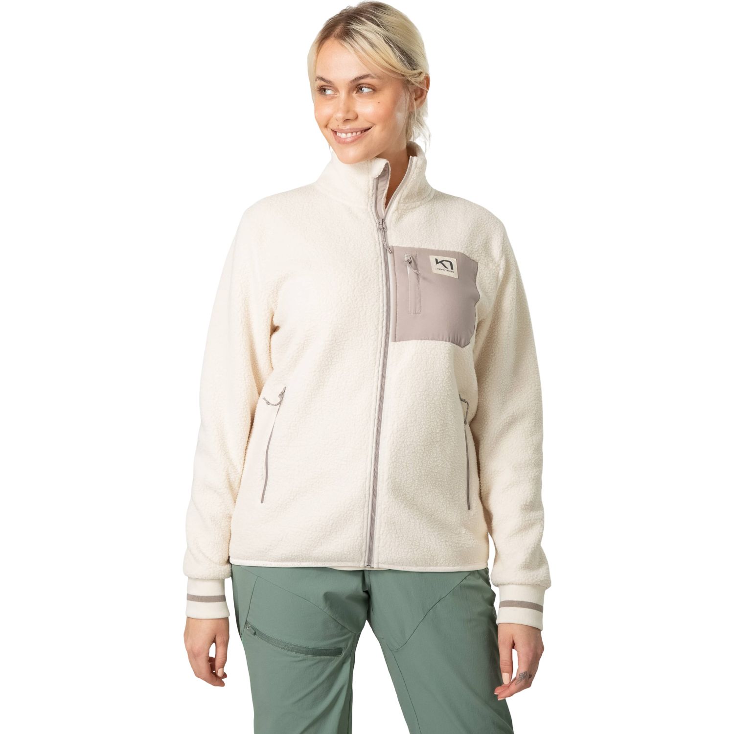 Kari Traa Rothe, fleecetakki, nainen, vaaleanbeige