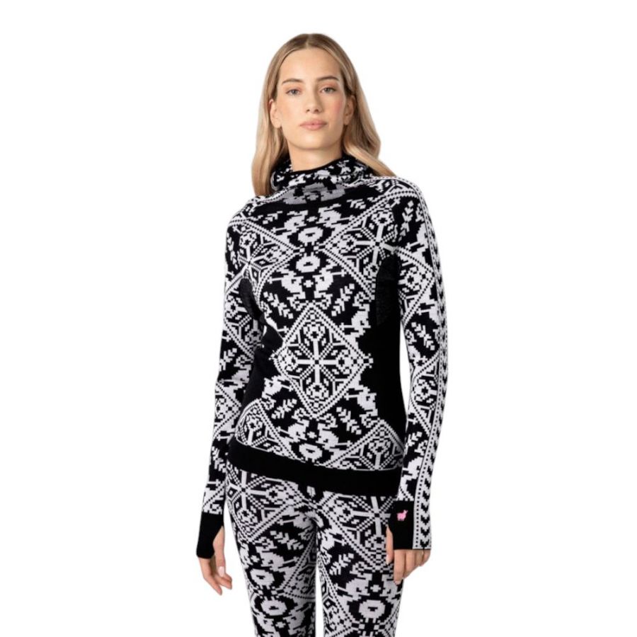 Kari Traa Saga Hood, tricou interior pentru schi, femei, negru