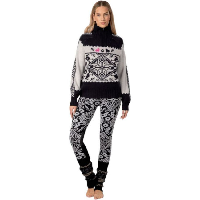 Kari Traa Saga Knit, mikina, dámská, černá/bílá