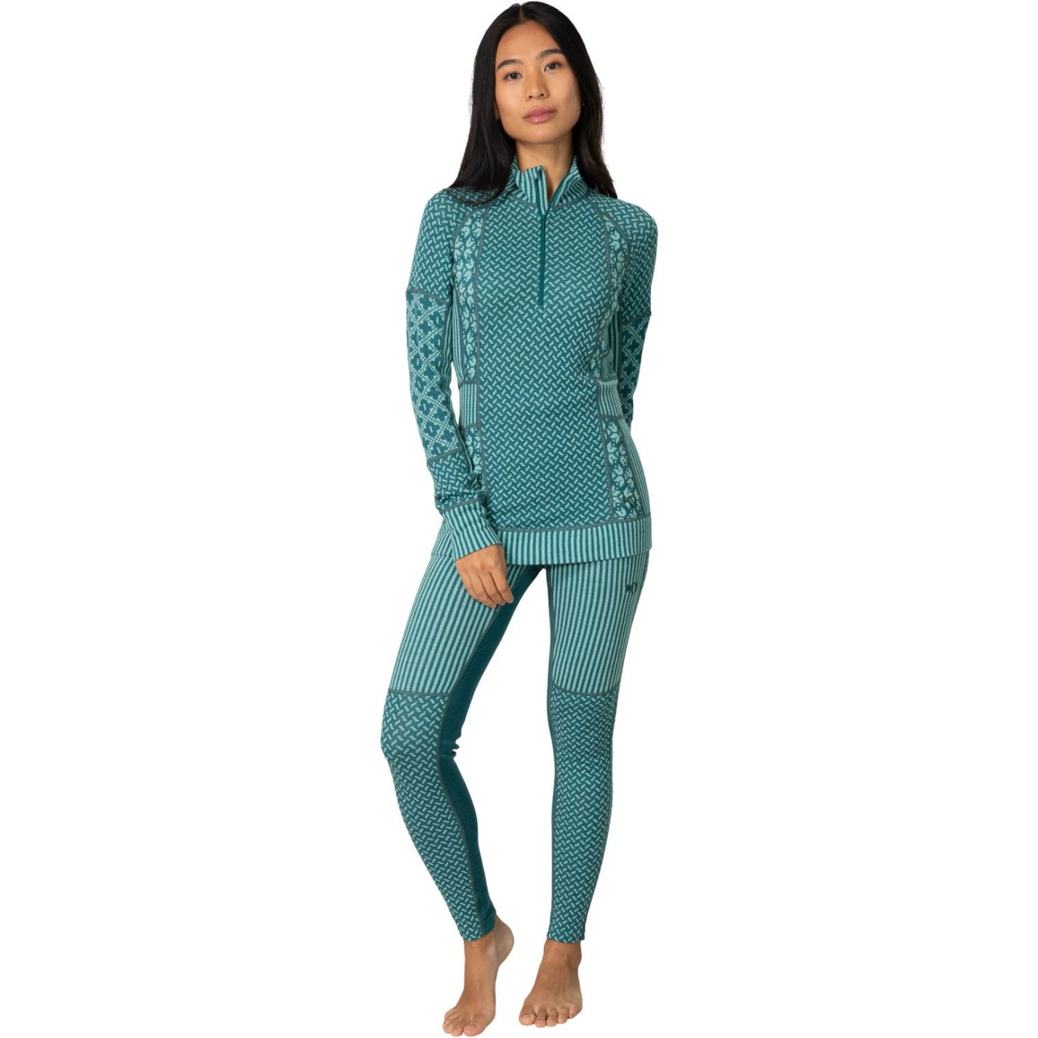 Kari Traa Smekker High Waist, mallas térmicas de esquí, mujer, verde