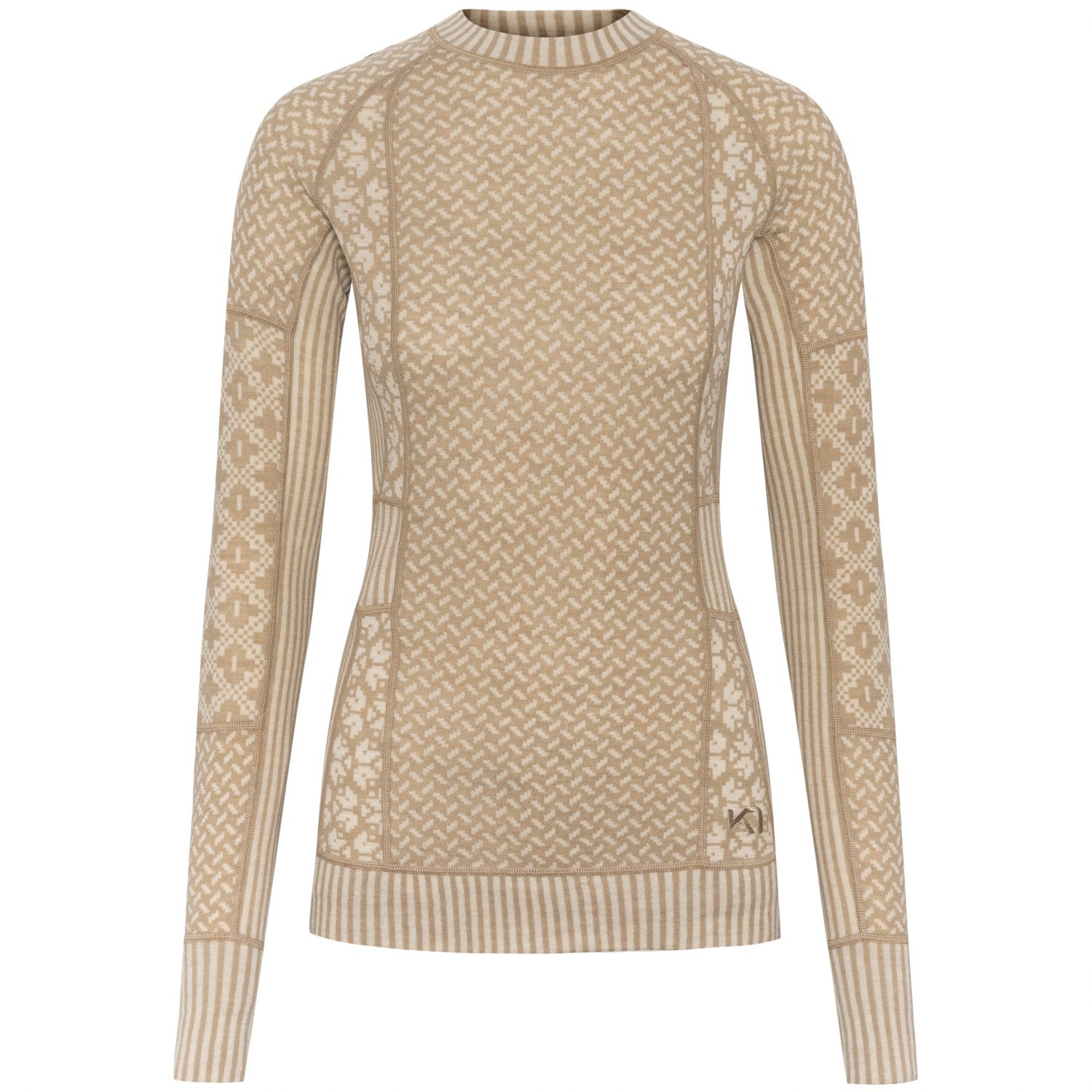 Kari Traa Smekker LS, roupa térmica de esqui, feminino, mocha
