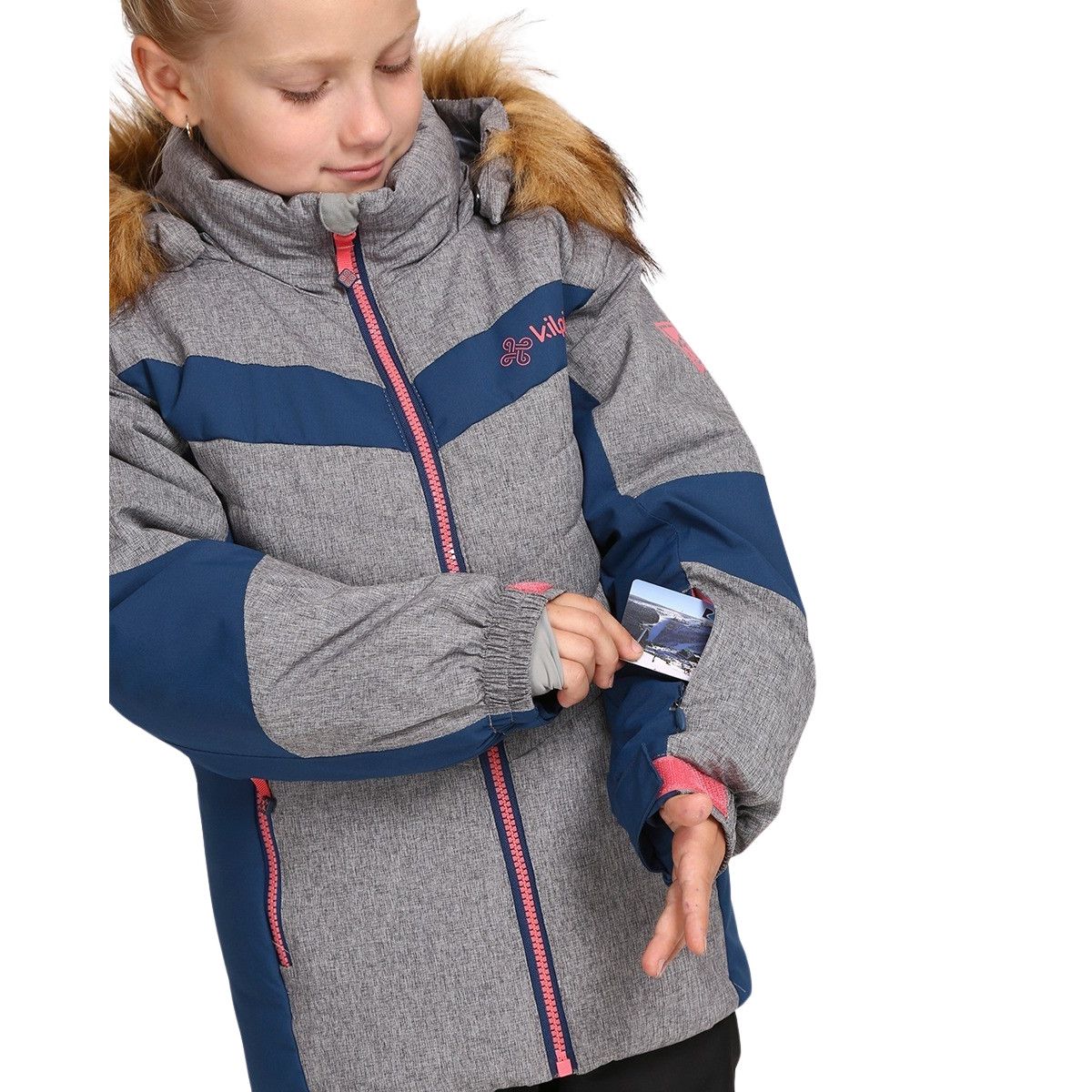 Kilpi Alisia, ski jacket, junior, light grey