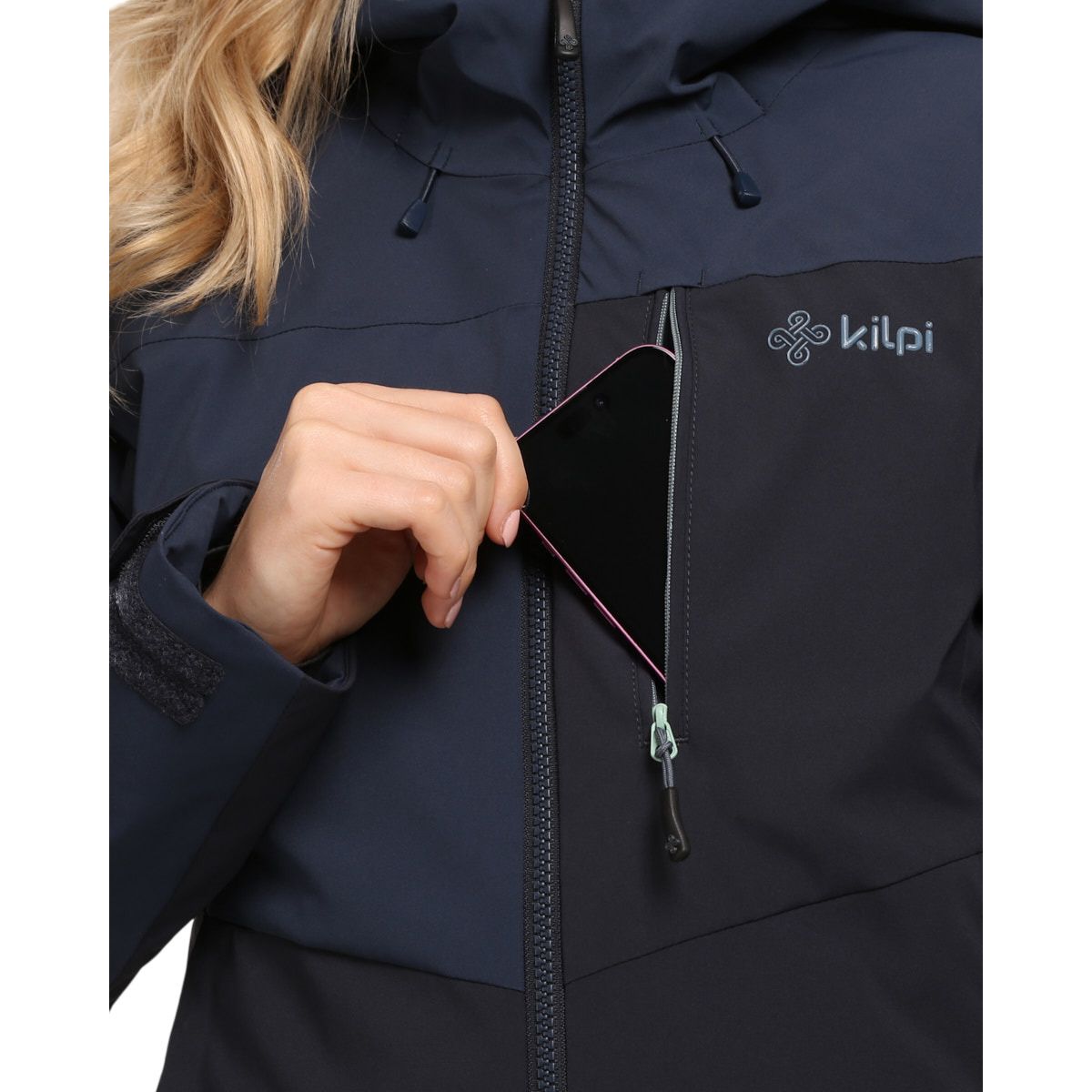 Kilpi Flip, chaqueta de esquí, talla grande, mujer, azul