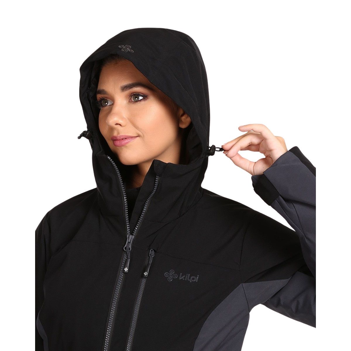 Kilpi Flip, chaqueta de esquí para mujer, negro/gris