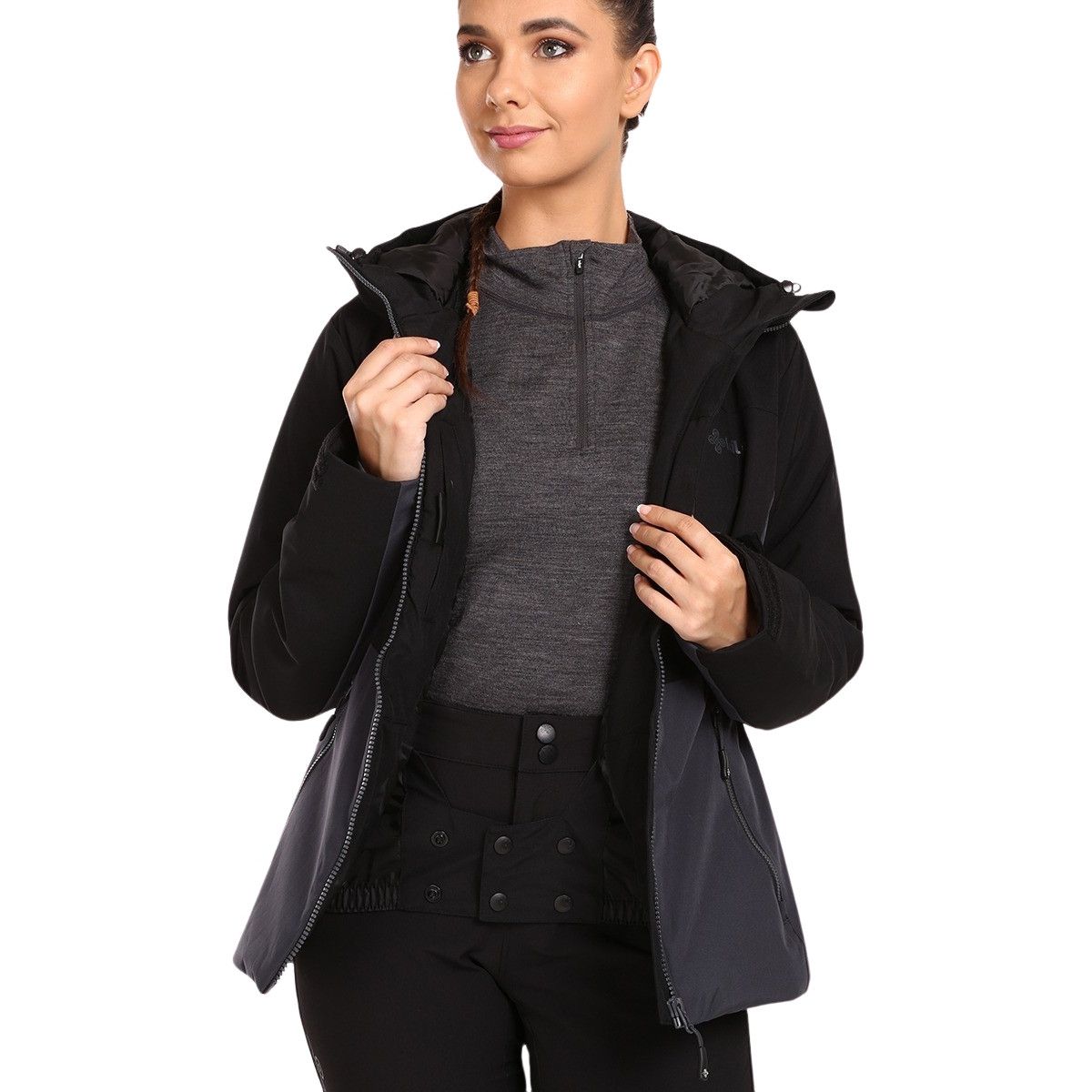 Kilpi Flip, manteau de ski, femmes, noir/gris