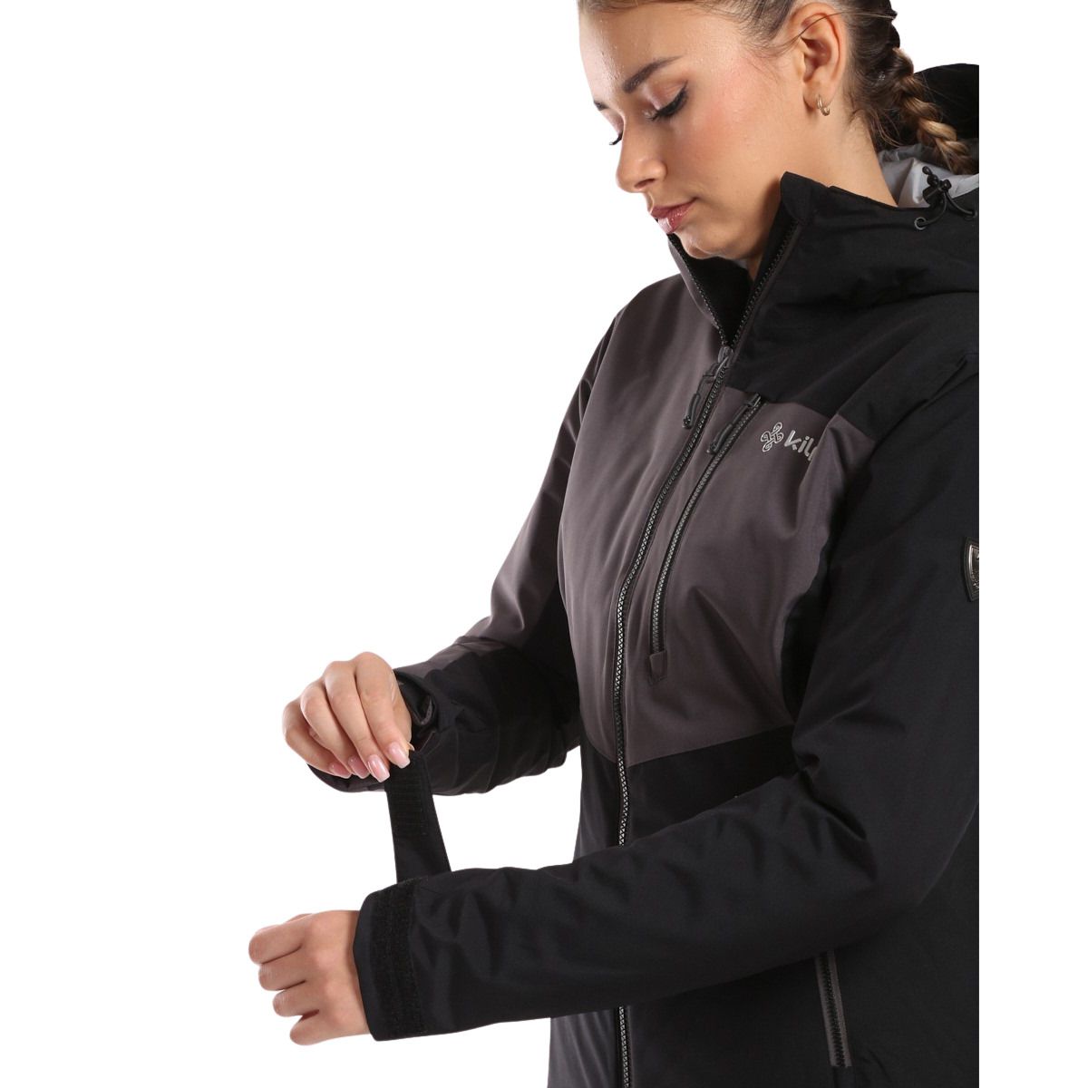 Kilpi Flip, manteau de ski, plus size, femmes, noir