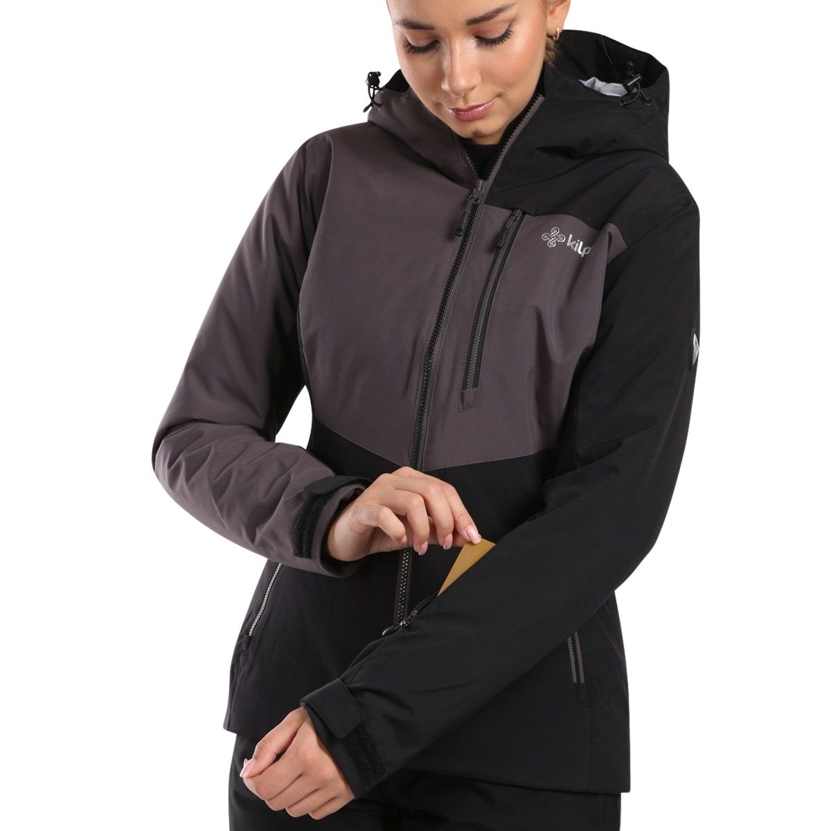 Kilpi Flip, manteau de ski, plus size, femmes, noir