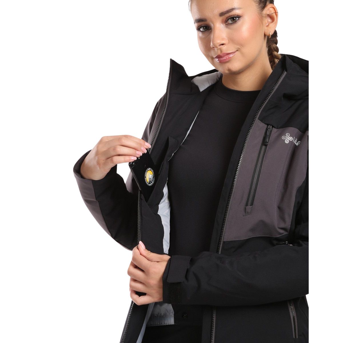 Kilpi Flip, ski jacket, plus size, women, black