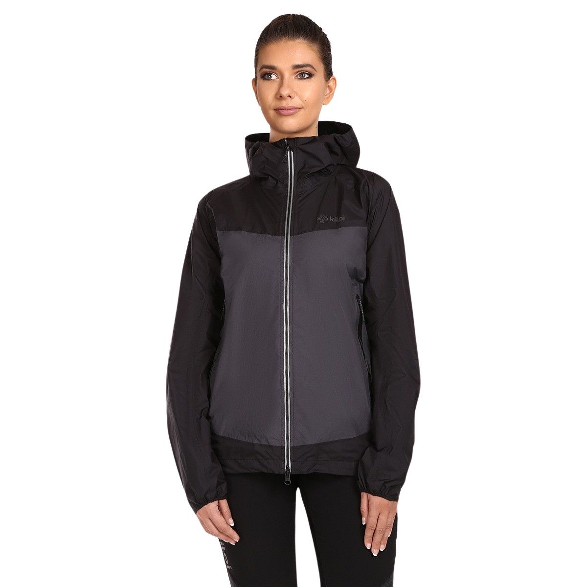 Kilpi Hurricane chubasquero para mujer, negro/gris