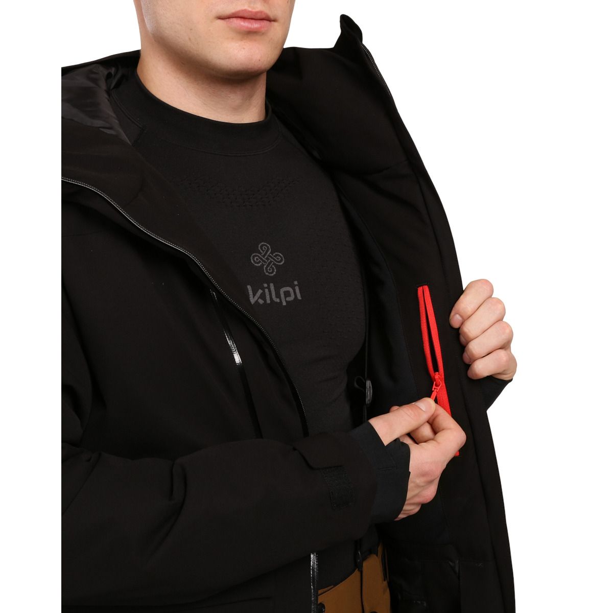 Kilpi Teen, giacca da sci, uomo, nero