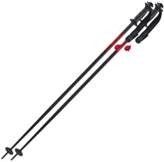 Komperdell Alpine schnapps stick com frasco, bastão de esqui, preto/vermelho