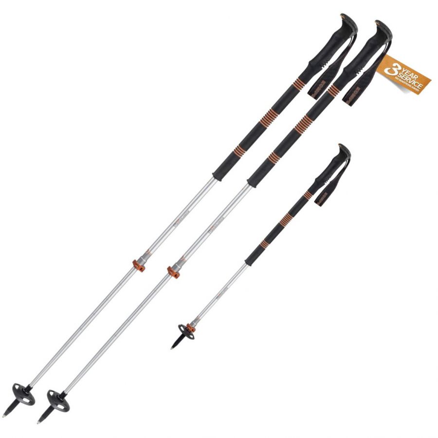 Komperdell Contour Titanal 2 Foam, bastões de esqui, cinzento/laranja