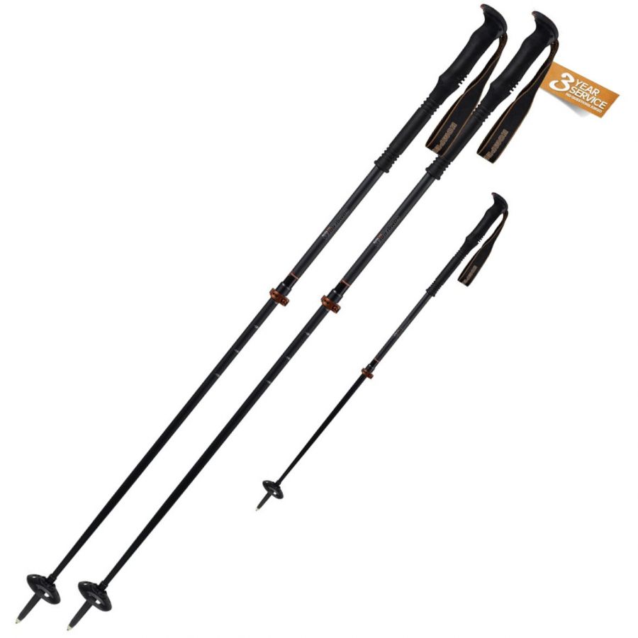 Komperdell Free Touring TI, bastones de esquí, negro