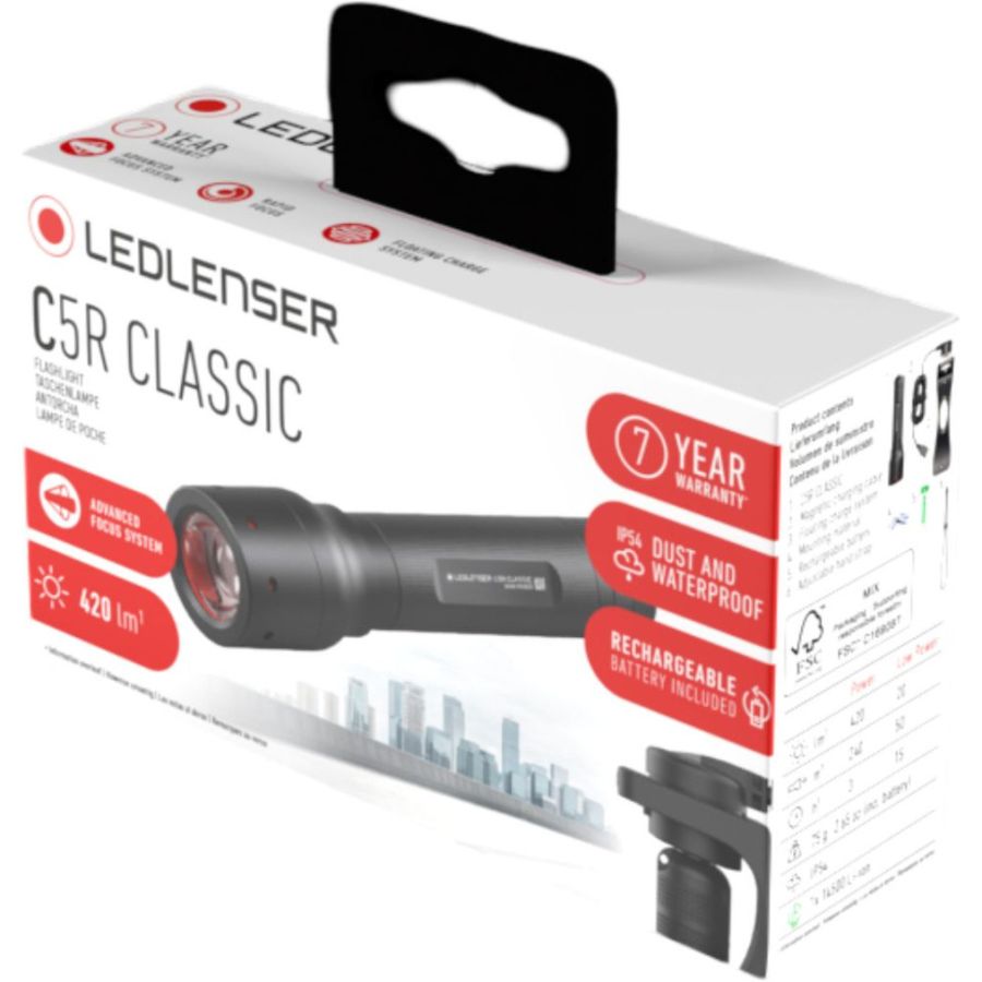 Ledlenser C5R Classic, linterna, negro