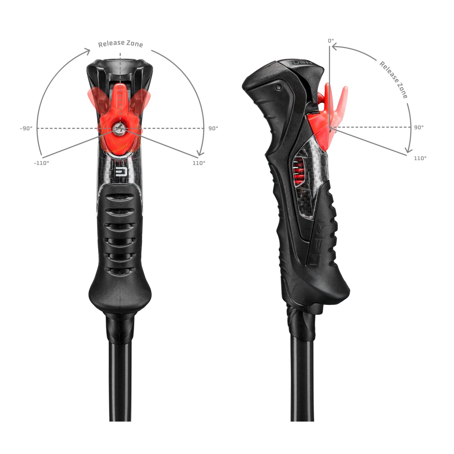 Leki Airfoil 14 TR, bastoncini da sci, nero/grigio