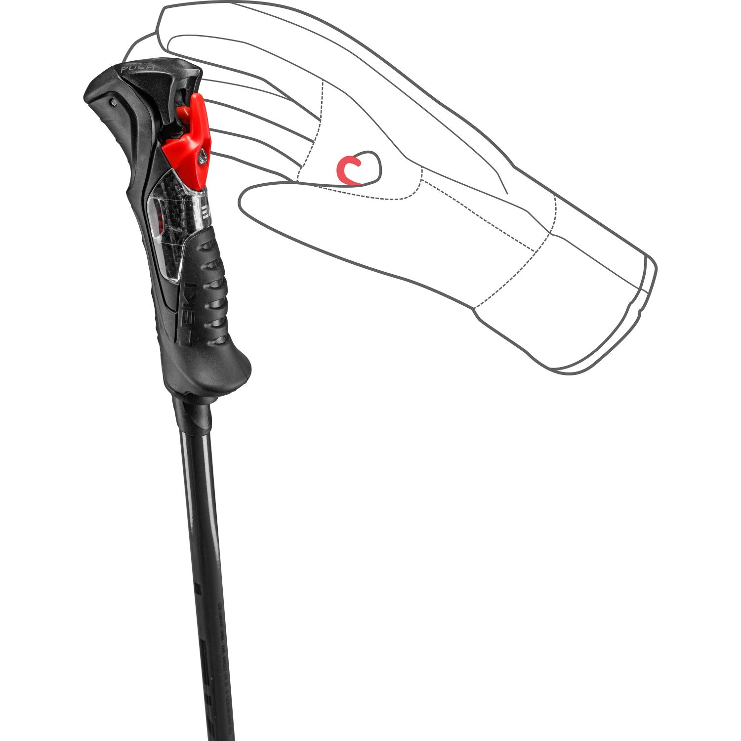 Leki Airfoil 14 TR, skistave, sort/grå