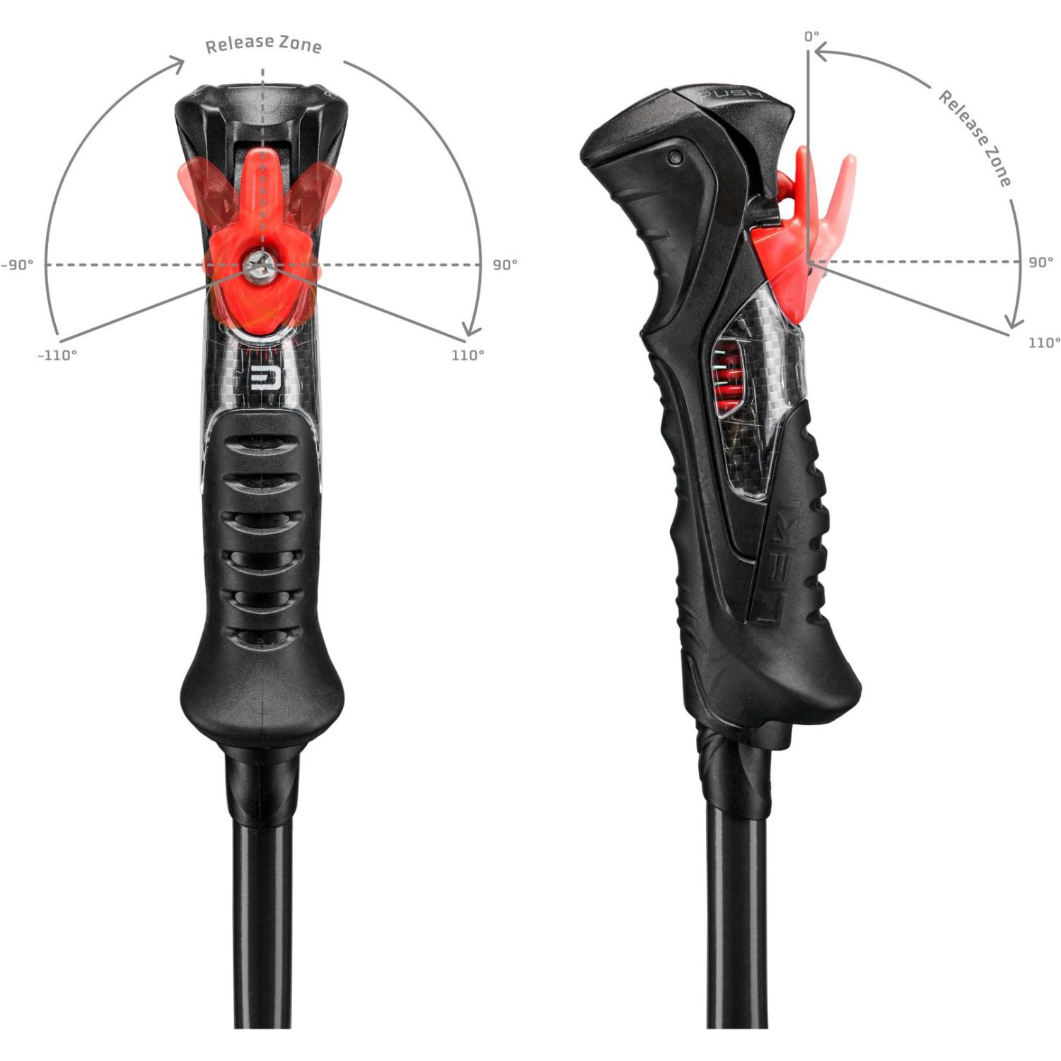 Leki Airfoil 14 TR, skistave, sort/grå